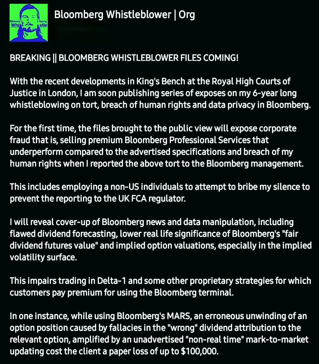 Bloomberg Whistleblower tweet media