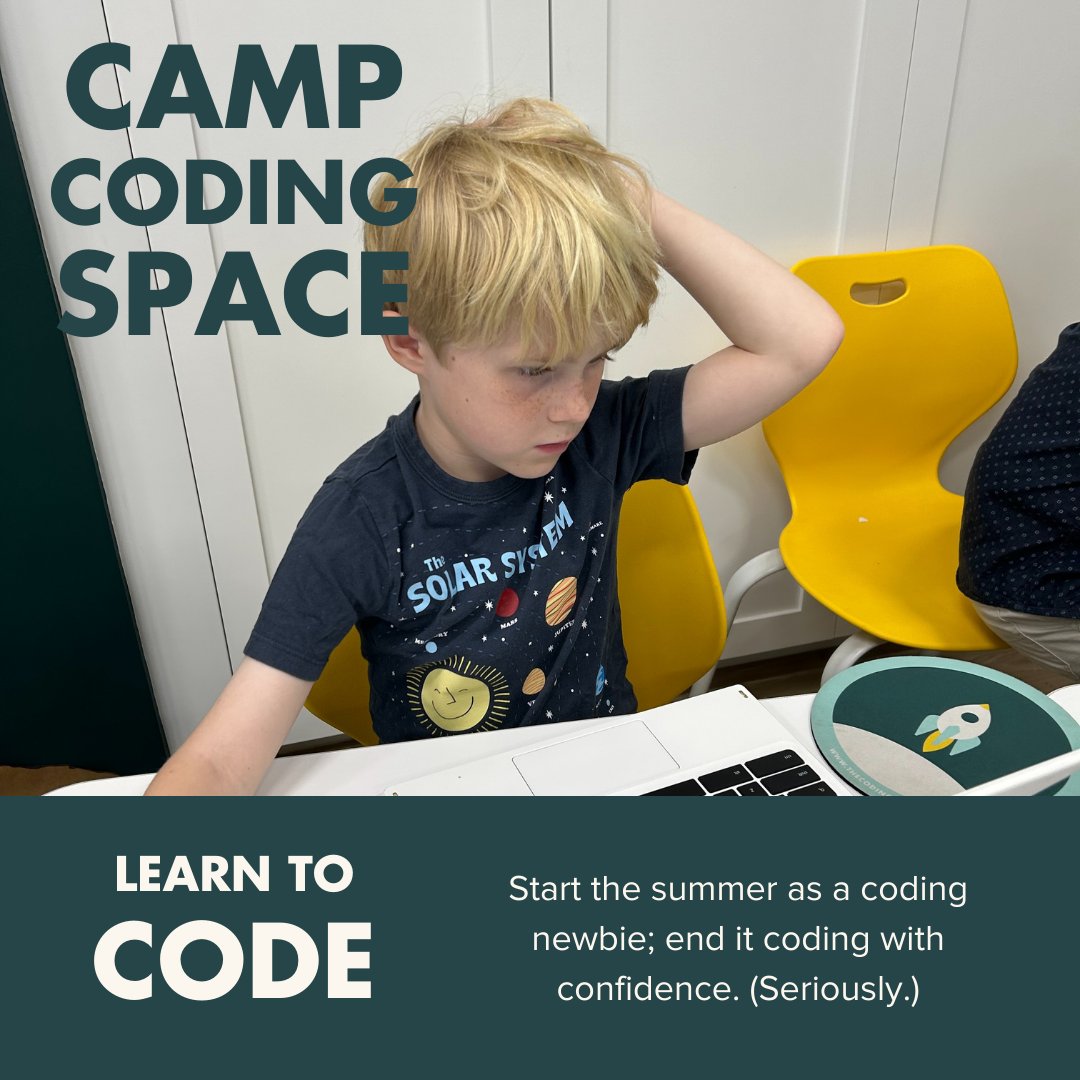 thecodingspace's tweet image. Reason #1 to join the fun at Camp Coding Space: Learning to code!! Walk in as a newbie, and walk out with a new superpower — the ability to build games, animations, and programs.
Register here: thecodingspace.com/programs/summe…
#SummerCamp #CodingCamp