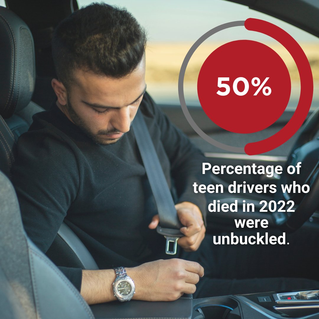 Half of all teen drivers who died in 2022 were unbuckled. It only takes a few seconds to buckle up, and it could make the difference of a lifetime.