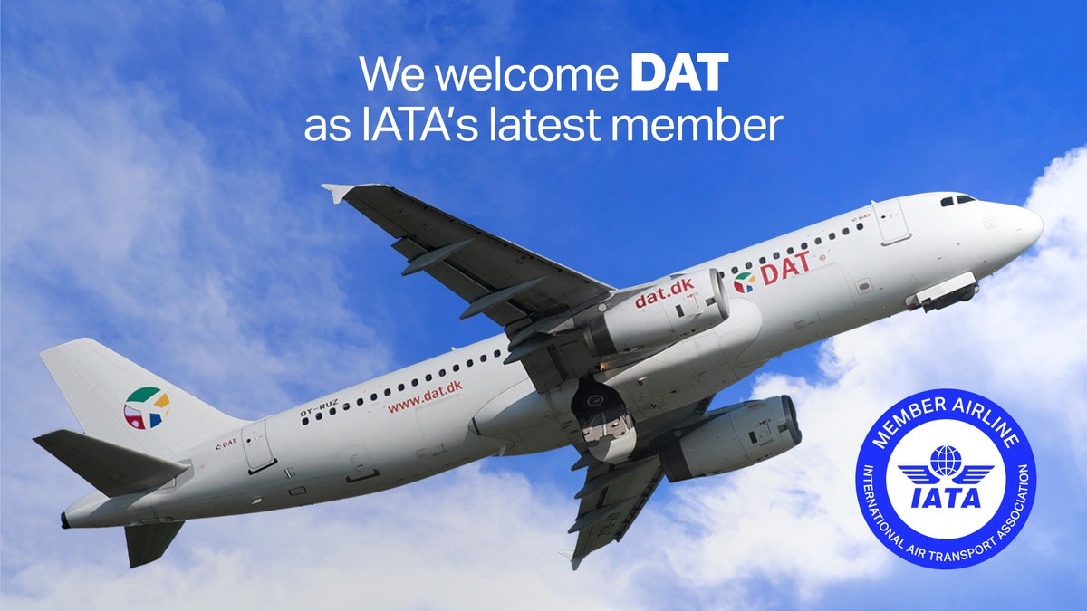 Congratulations 👏 DAT on joining IATA's #airlinemembership! DAT’s 🇱🇹 branch was established in 2003 & specializes in ACMI. It's a subsidiary of Danish Airline DAT and ✈️ widely across Europe, in Denmark, Norway, Italy, and Germany. More information 👉 bit.ly/3PvcEEL