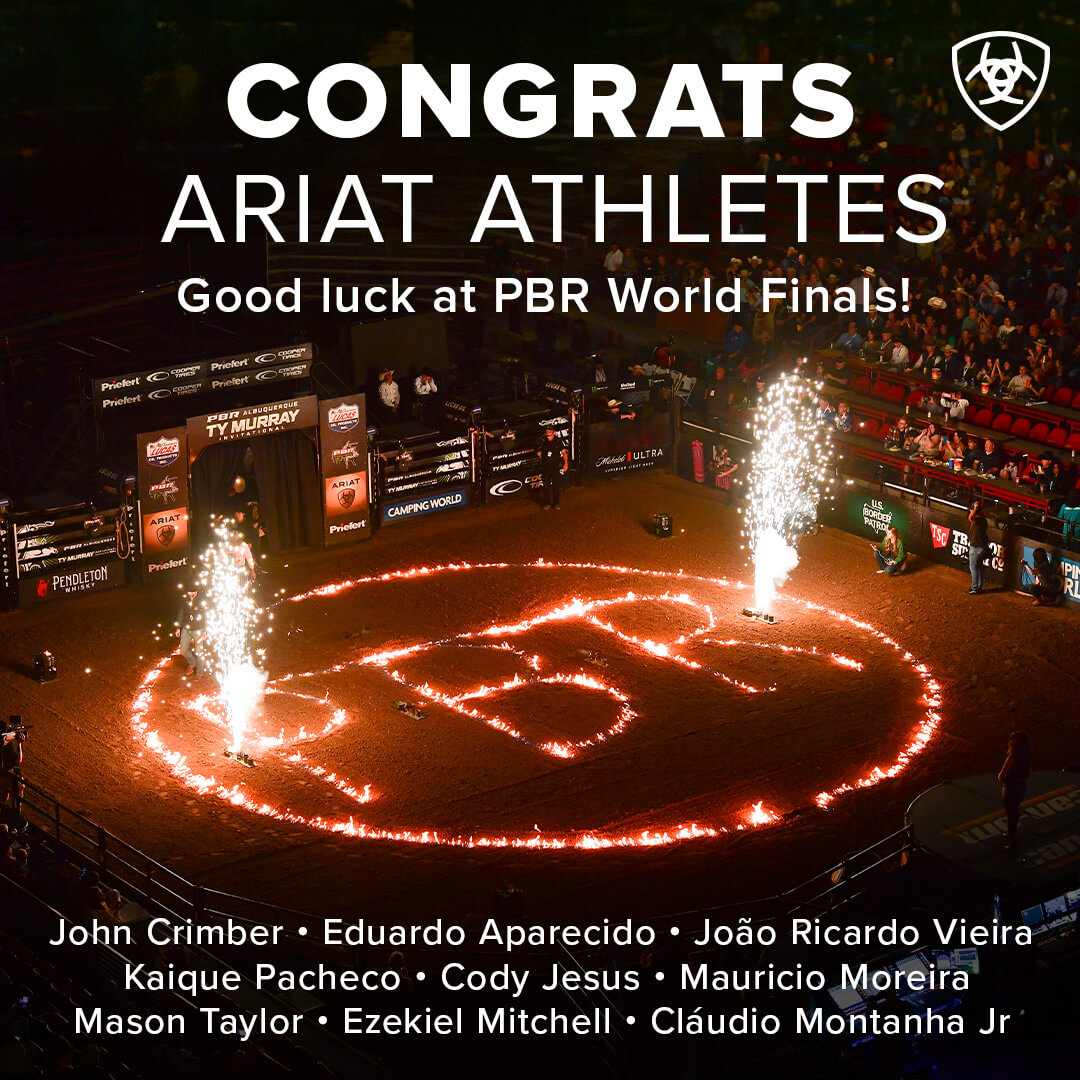 Good luck to all NINE Ariat athletes competing in the PBR World Finals starting tonight at Cowtown Coliseum! We can’t wait to watch you make us proud in Fort Worth! #Ariat