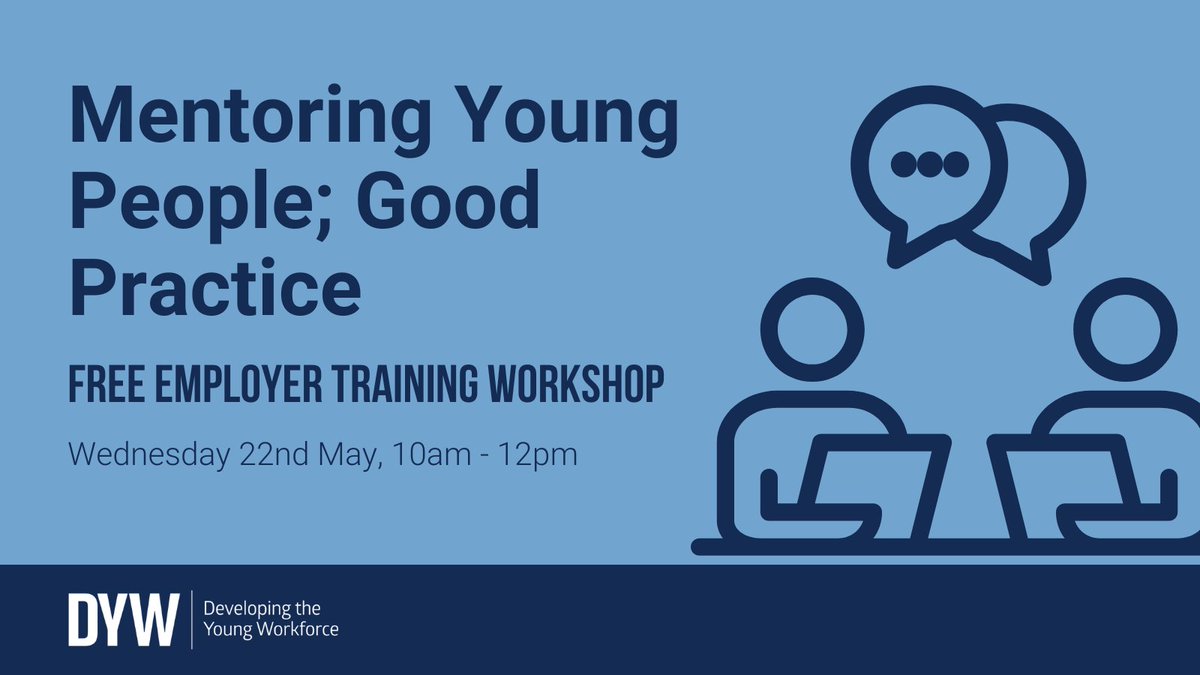 Would you like to increase your confidence in mentoring young people? Come along to our next free employer training session to learn about good practice for mentors. Book now: forms.office.com/e/JXMxUVT0ih #DYWScot