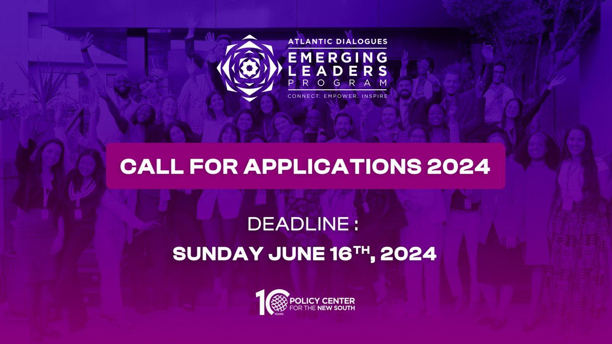 Atlantic Dialogues Emerging Leaders Program 2024 (Fully Funded to Rabat, Morocco.) @PolicyCenterNS In 2024, 40 young professionals will be selected to participate in the Atlantic Dialogues Emerging Leaders Program bit.ly/3wjzIlJ