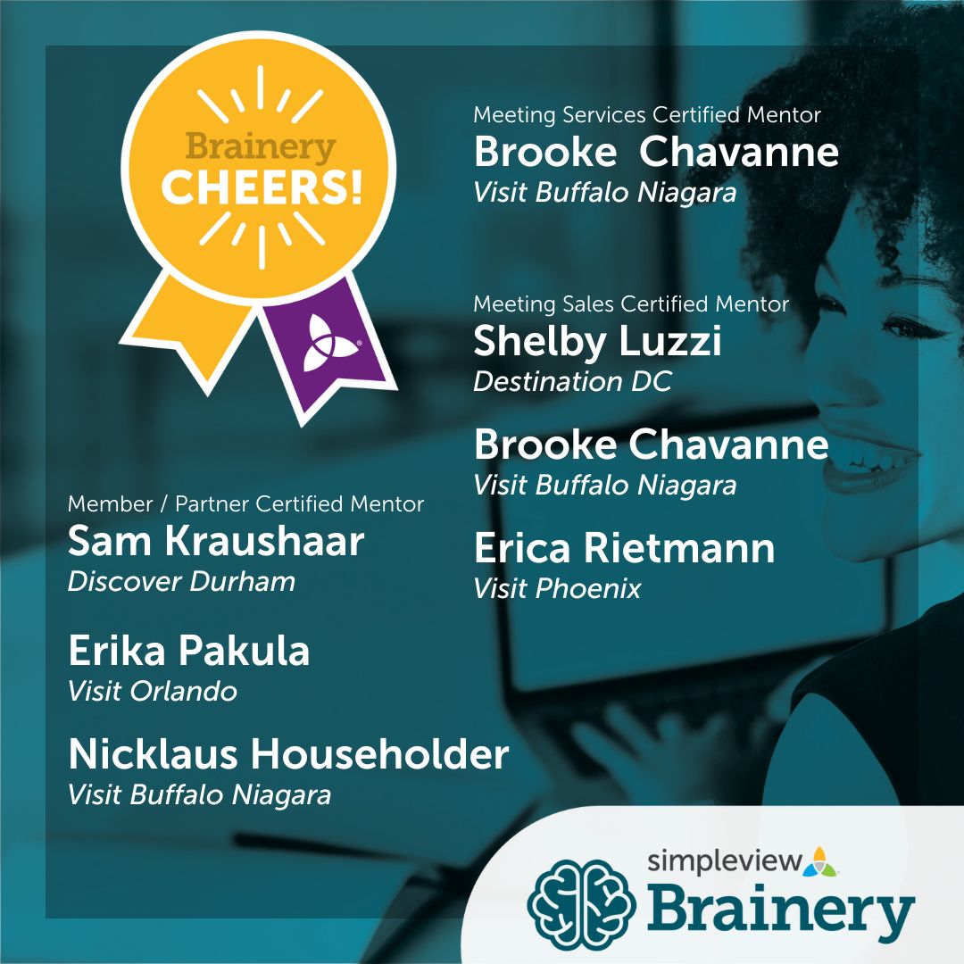 Congrats to the following Simpleview Brainery mentors for earning their certificates 🥇 Cheers, brainiacs! 🧠 #travel #tourism #education