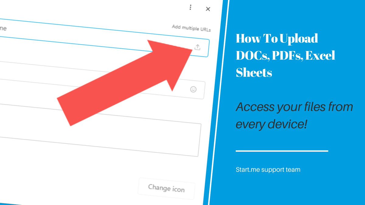 Keep your docs handy on all devices with Start.me! 📁 Easily upload documents (.pdf, .doc, etc.) to your account and access them via a link in your Bookmarks widget. Manage previously uploaded files from the user admin panel. #CloudStorage support.start.me/en/articles/91…