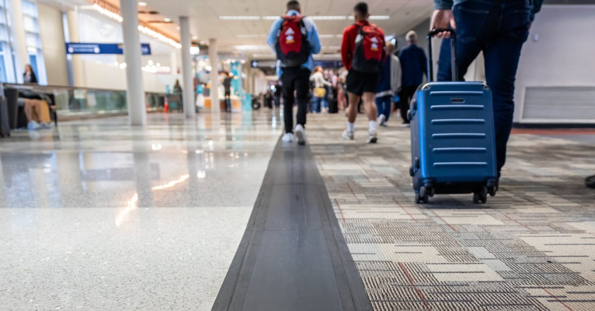 The fine line between today and tomorrow in Concourse C. Work is underway installing terrazzo flooring as part of the major modernization of concourses to improve each step in the passenger journey at MSP Airport.