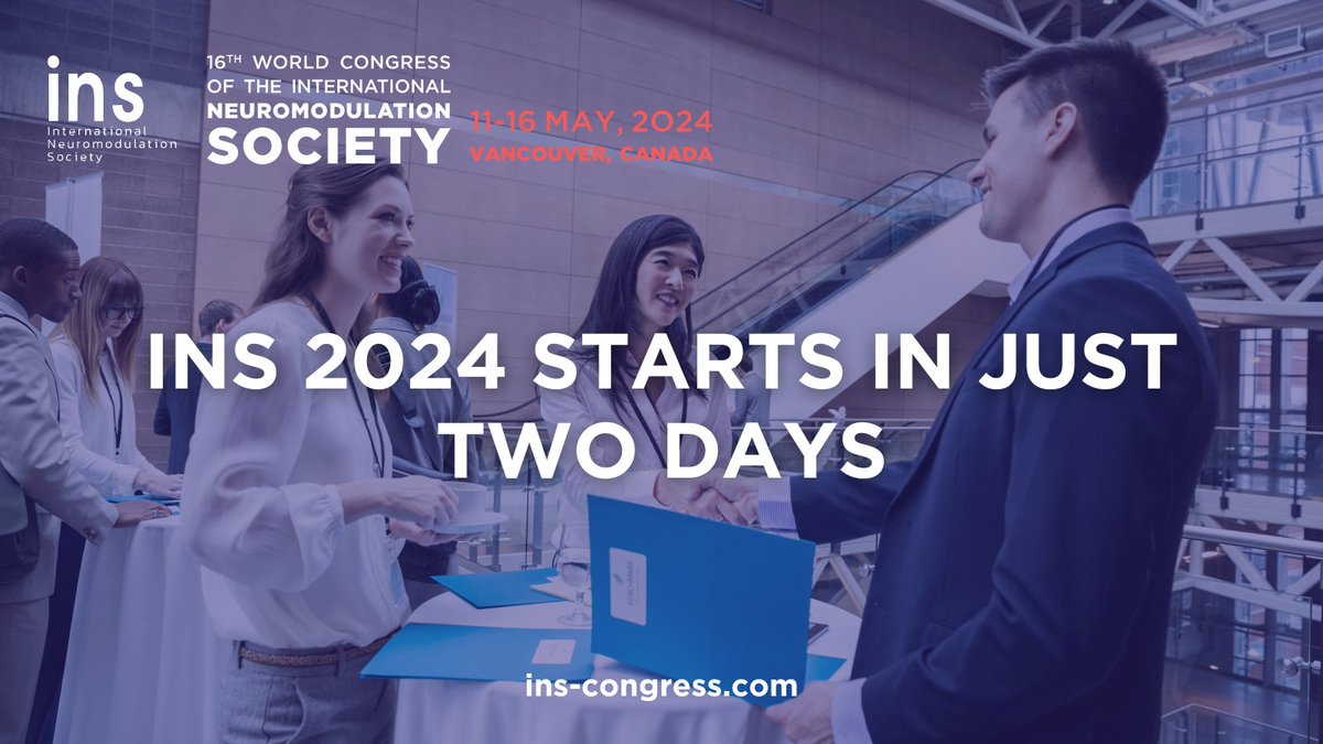 Only 2 days left until #INS2024! 🕑

We are starting on 11 May with the Pre-Conference session: Innovations in Neuromodulation–From Scientific Possibility to Viable Company – How to Make the Journey.
🔗 Explore more: ins-congress.com/scientific-pro…