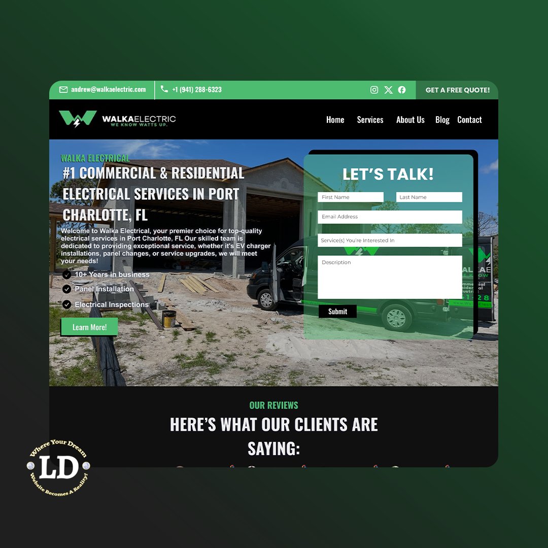 Green and black go great together! What do you think about this web design? 🔌 ⚡

Follow @lucrativedreamz for more web design inspiration 🚀🌑

#website #webdesign #websitedesign #wordpress #wordpresswebsite #wordpressdesign #ui #uidesign #uiux #branding #electrical