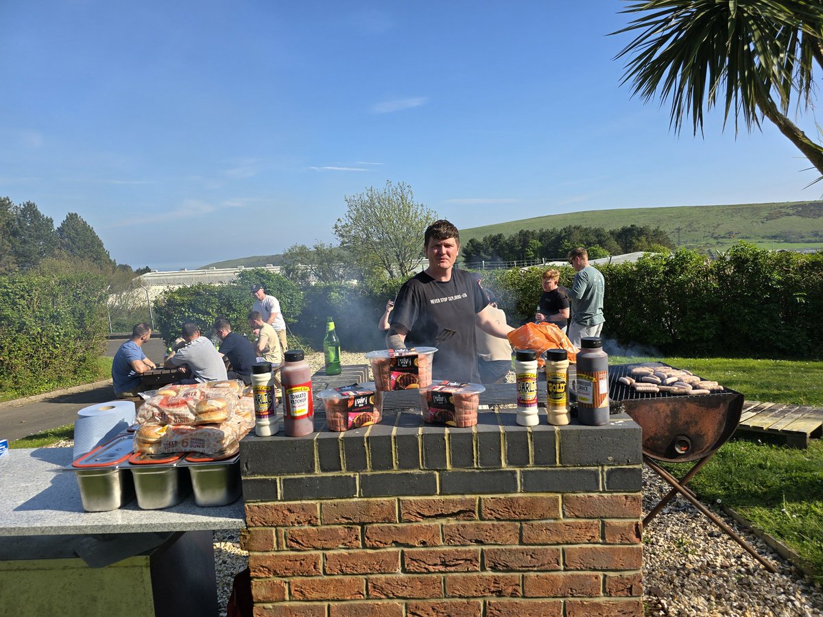 'Perfect weather for a BBQ at Lulworth Gunnery School Sgt Mess! Grateful for moments like these. 
#BBQ 
#LulworthGunnerySchool #GoodTimes'