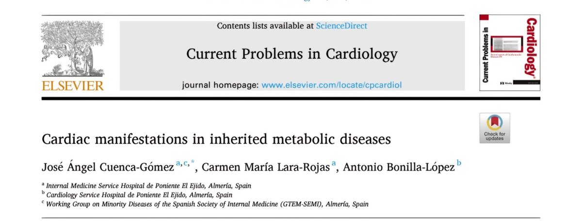 Enhorabuena a nuestro compañero <a href="/JosengelCuenca1/">JAC</a> por la publicación de un estudio sobre las manifestaciones es cardíacas en la enfermedad metabolicas hereditarias 👏👏

Para que no todo sea las enfermedades autoinmunes e infecciosas 😉