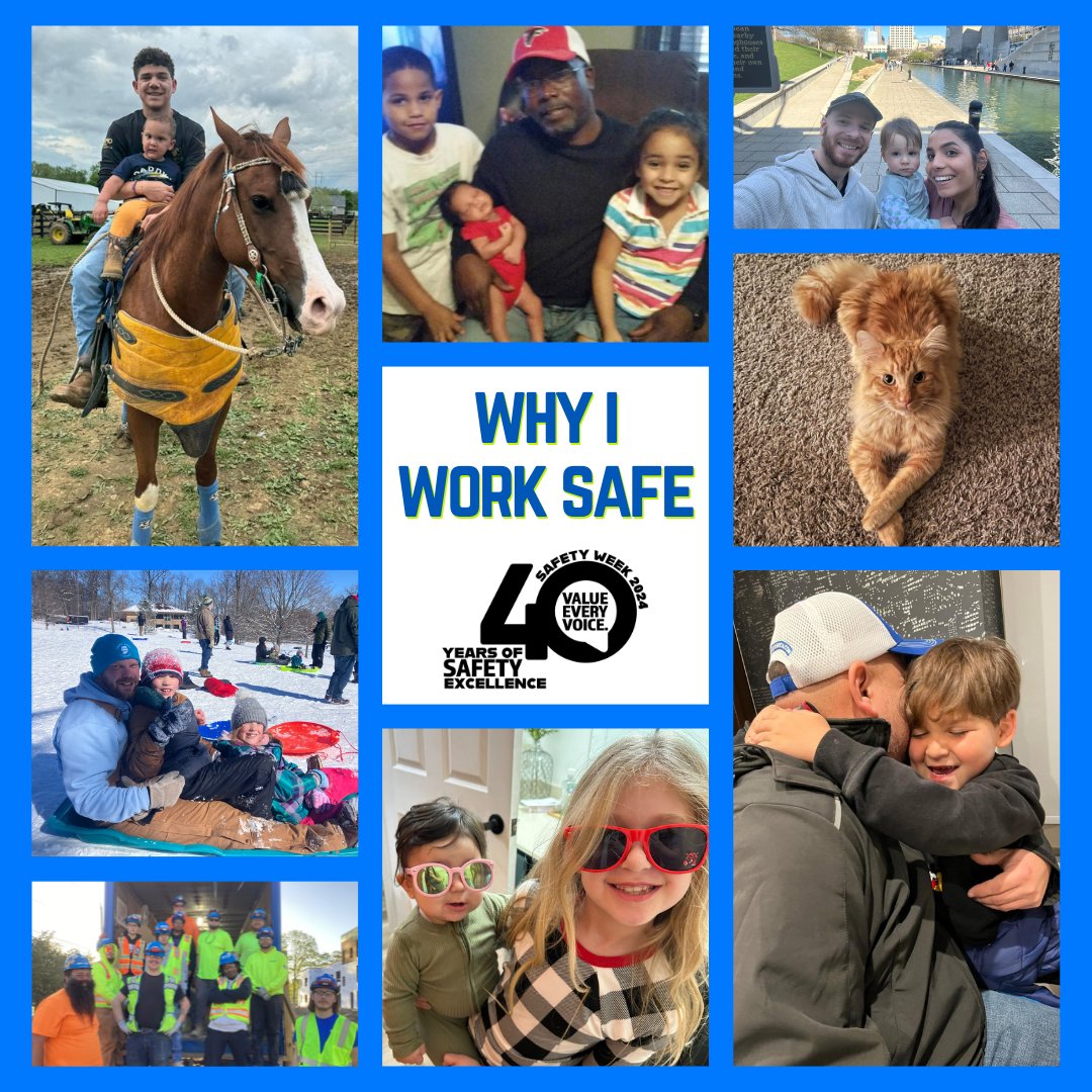 Our goal at the end of each day is to get home safely to what we love. This year, we asked our employees to share photos of why they work safe! #ConstructionSafetyWeek #WhyIWorkSafe