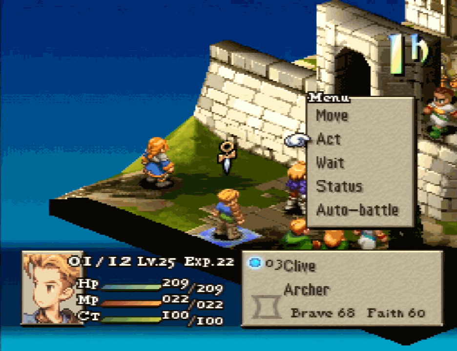 A screenshot from Final Fantasy Tactics.