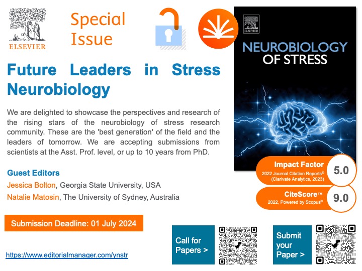 We are excited to announce a call for papers! 📢 This special issue will be guest edited by @JessicaLBolton and @natalie_matosin and will highlight the perspectives of emerging leaders in stress neurobiology. To learn more, visit sciencedirect.com/journal/neurob… @ELSneuroscience