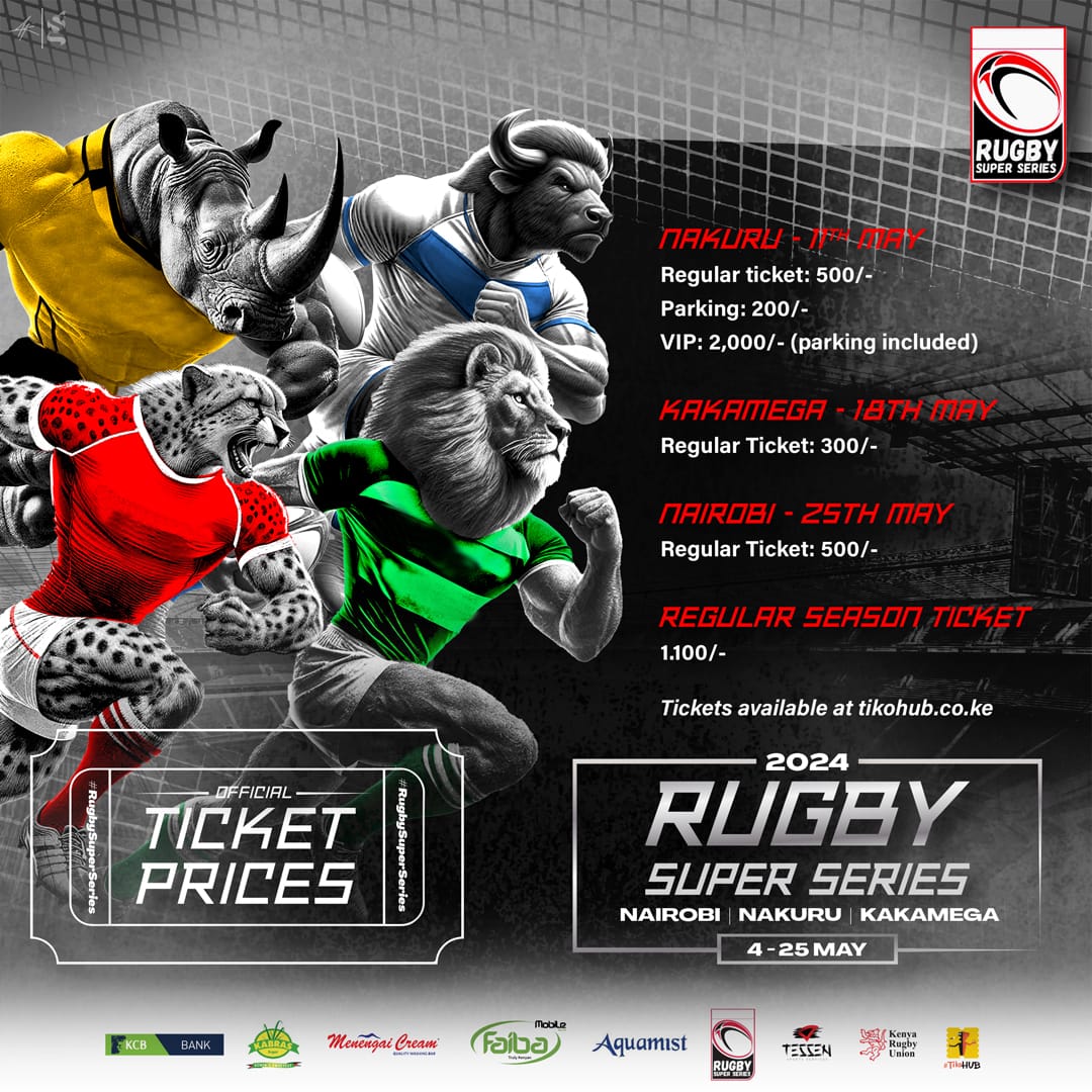 #RugbySuperSeries Ticketing Prices. Regular season tickets available ☑ VIP ticket for Nakuru available ☑ All available at tikohub.co.ke