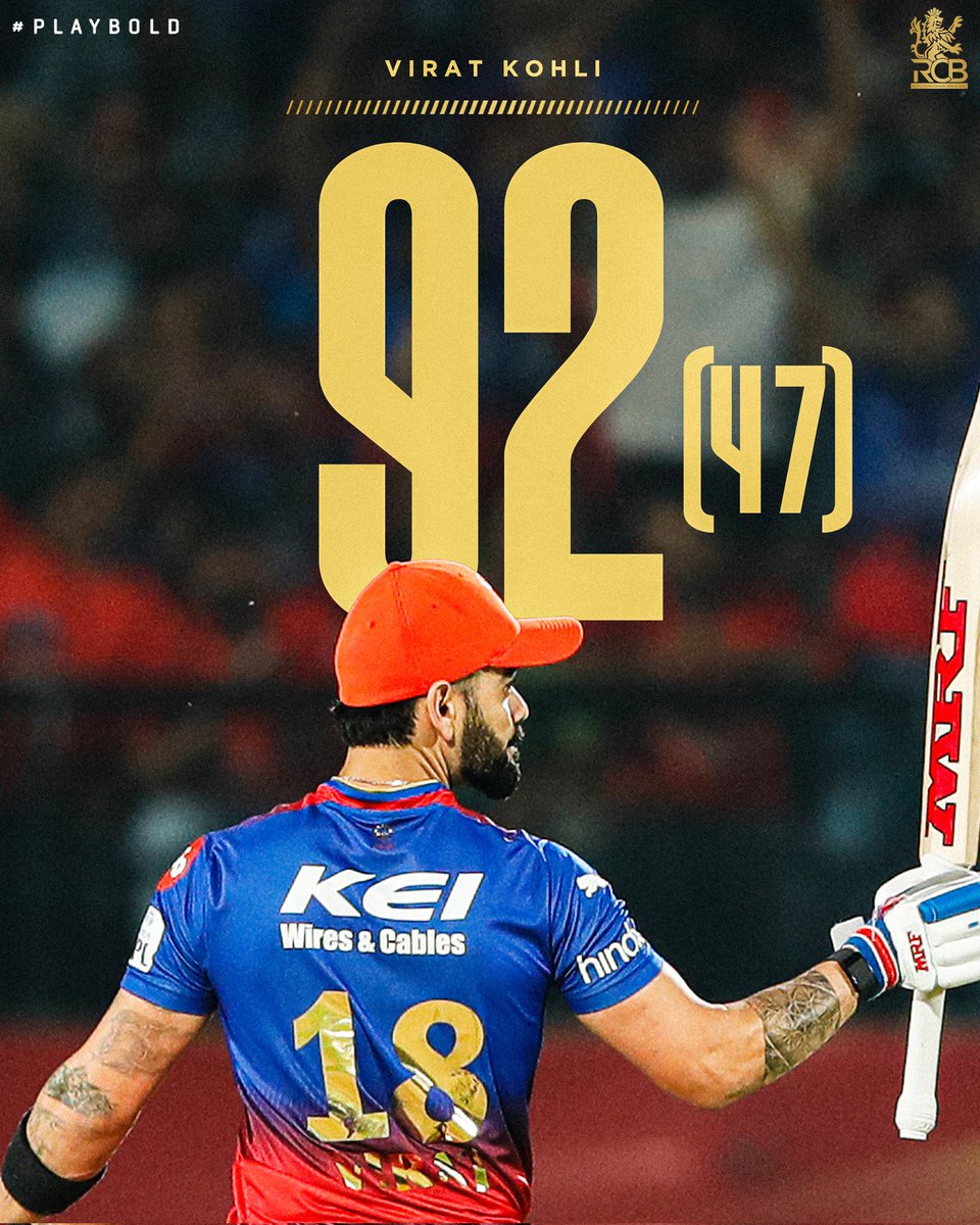 92 runs
195 strike rate
Overall innings, priceless 🙇‍♂️

#PlayBold #ನಮ್ಮRCB #IPL2024 #PBKSvRCB @imVkohli