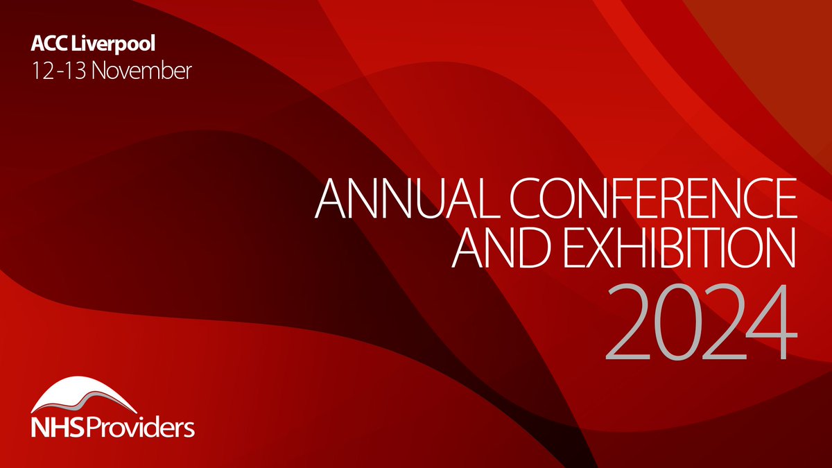 Save the date for this year’s Annual Conference and Exhibition on 12 and 13 November in Liverpool! 📆 Experience unrivalled health content and networking opportunities to gain the insights you need to perform your role more effectively. Look out more details soon. #NHSP24