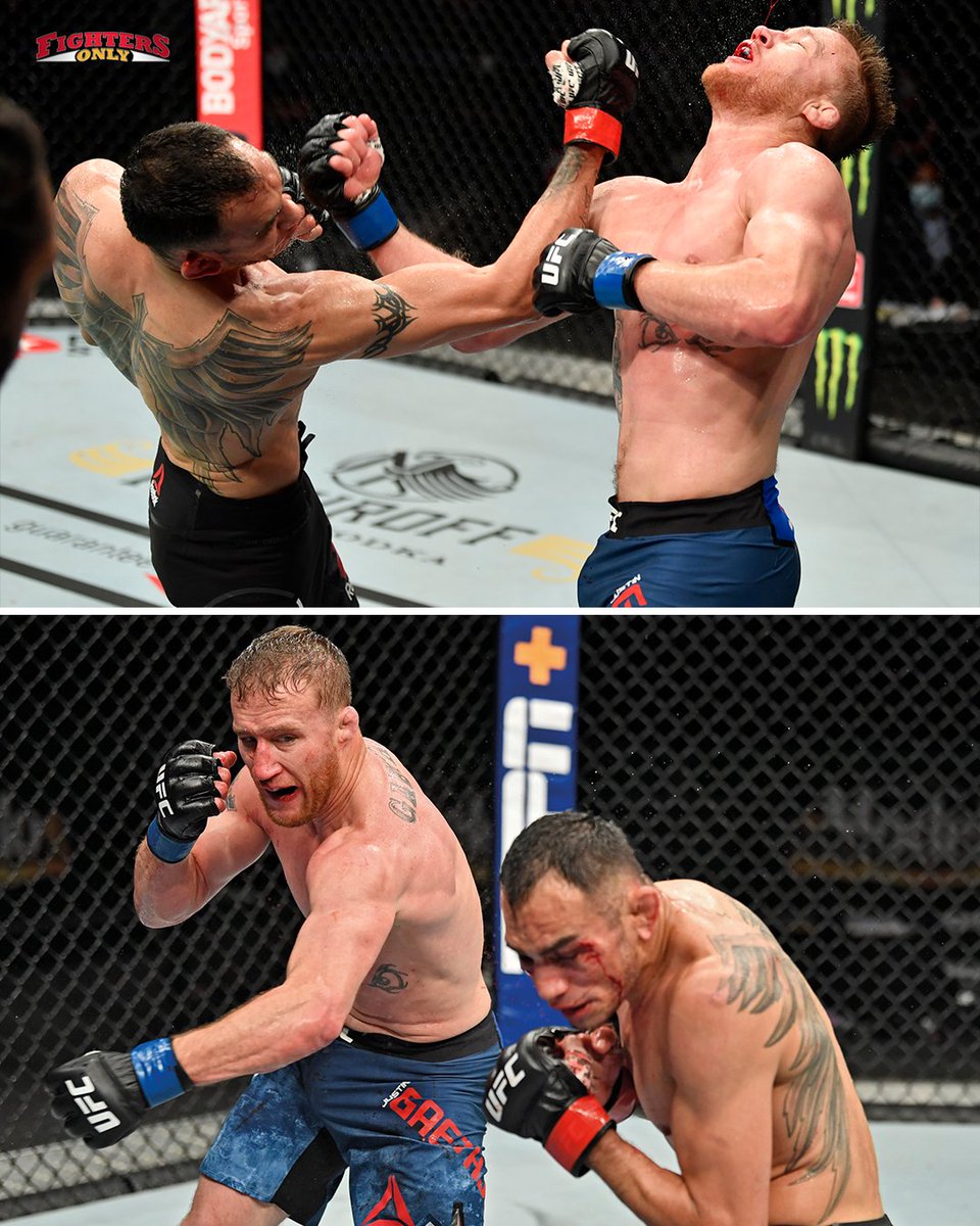 4 years ago today, Justin Gaethje finishes Tony Ferguson after five grueling rounds to capture the UFC interim lightweight title at UFC 249.
