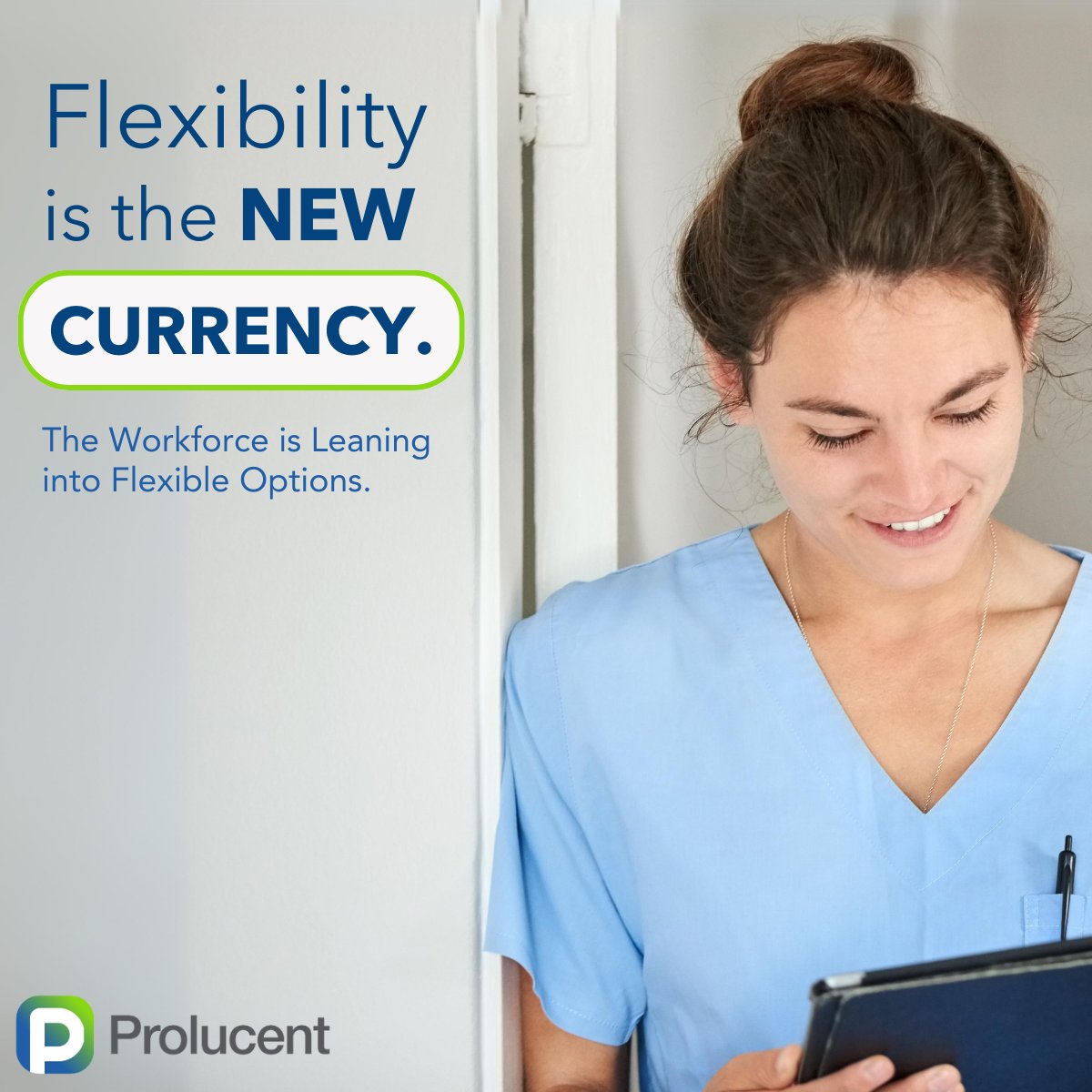 The workforce is leaning into flexibility. Make sure you have the right technology and partner to support it. hubs.ly/Q02wnCp80

#flexibleworkforce #prolucent #internalagency #internalresourcepool #healthcareworkforce #heathcarerecruiting
