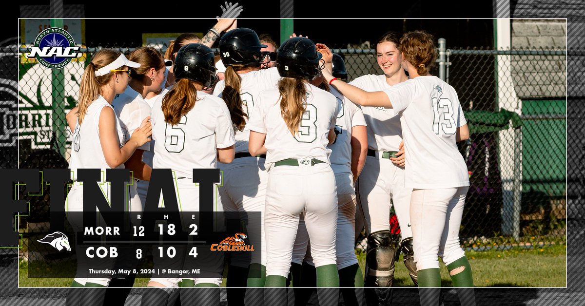 POSTSEASON WIN! Softball takes down #4 Cobleskill 12-8 - will face #1 Husson this afternoon - tune in and #LetsGoMustangs! #RunAsOne