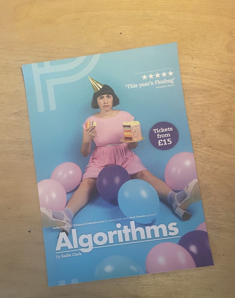 So glad that I managed to catch @AlgorithmsPlay - it’s superb. I related to so much of it and need the M&Ms speech on a T-shirt please. Go along and see what I mean! Hilarious and heart-wrenching. At the @ParkTheatre until the weekend. 🩷💜💙