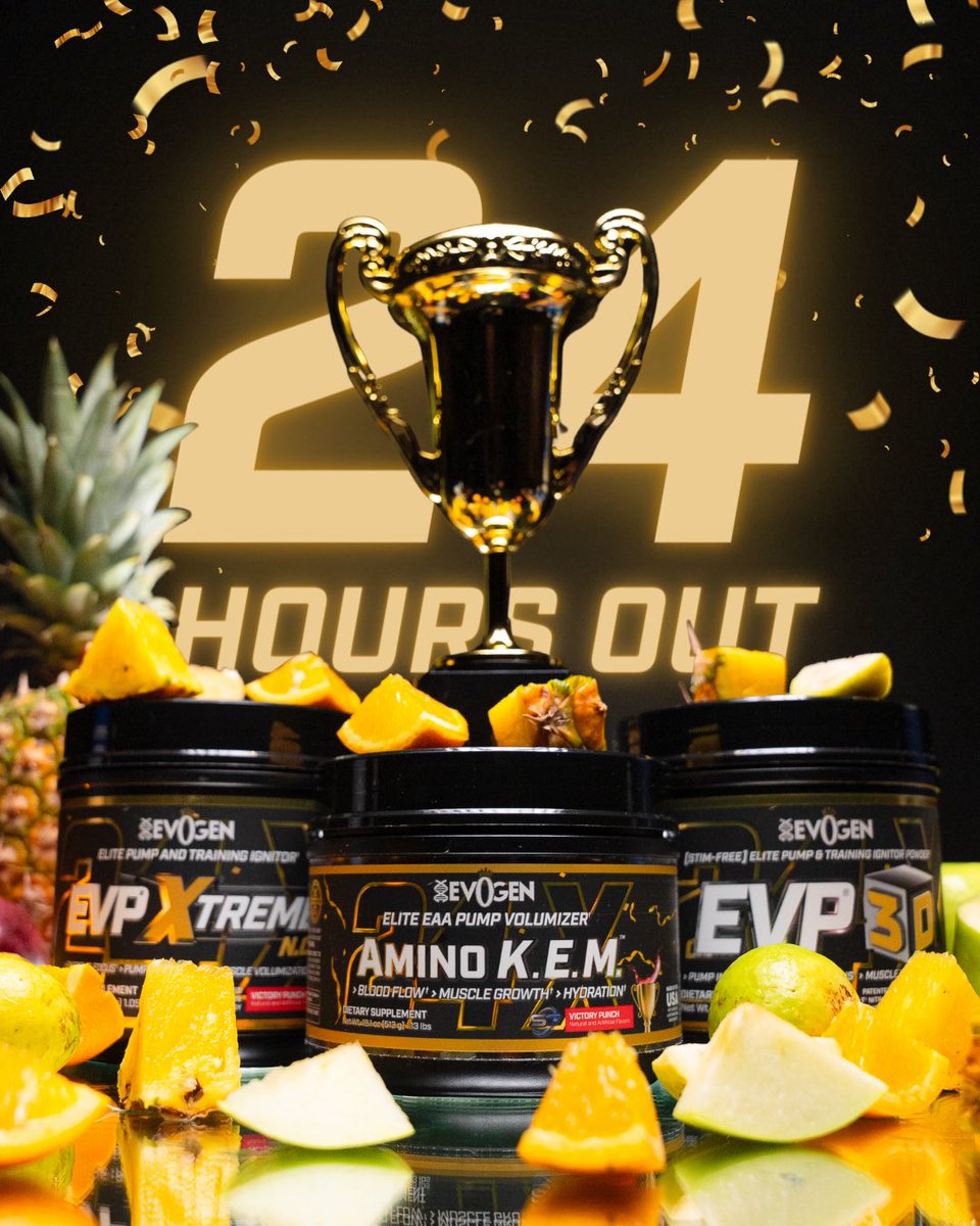 A Legacy Launches In Just 24 Hours…

Victory Punch brings you the sweet taste of #HanyRambod’s 24x Olympia wins in our most unique look to date.

Tomorrow at 11AM CST, you can secure yours in our full flight:

- EVP Xtreme N.O. (Stimulant Pre-Workout)
- EVP 3D (Non-Stim…