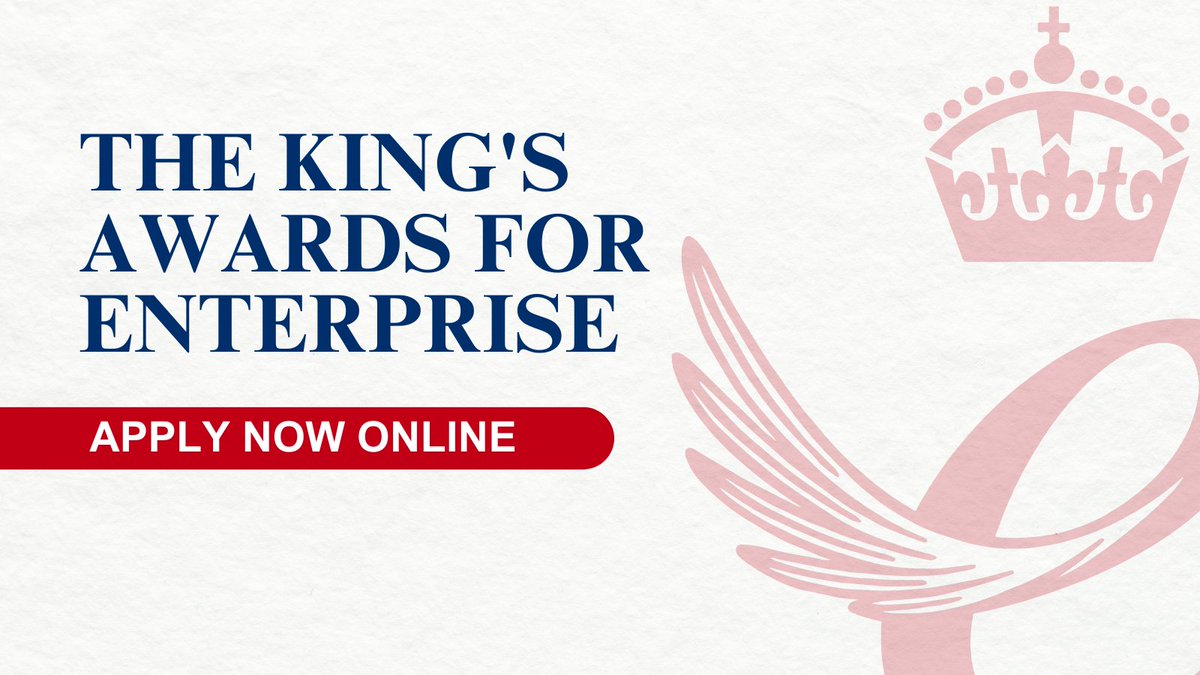 Did you know that the 2025 King's Awards for Enterprise round is now open for applications? 📋 Tag a business below who you think should apply for this prestigious accolade! 👑 👉 Find out more on our website: gov.uk/kings-awards-f… 🔗 #kingsawards #enterprise #ukbusiness