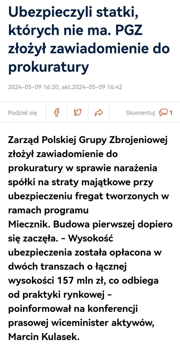 Ubezpieczyli statki, których nie ma.
PGZ złożył zawiadomienie do prokuratury

link : bankier.pl/wiadomosc/Ubez…

#Jprdl 🤦🏼‍♀️🤷🏼‍♀️