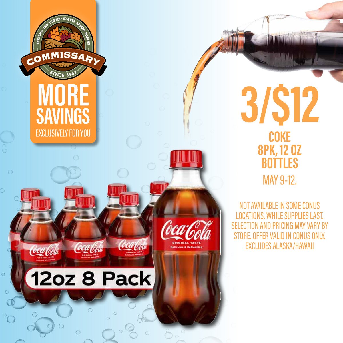 Thirsty for savings? Quench your cravings at the Commissary from May 9th to 12th with our refreshing soda sale! Stock up on your favorite fizzy drinks and beat the heat without breaking the bank. #SodaSale #CommissarySavings