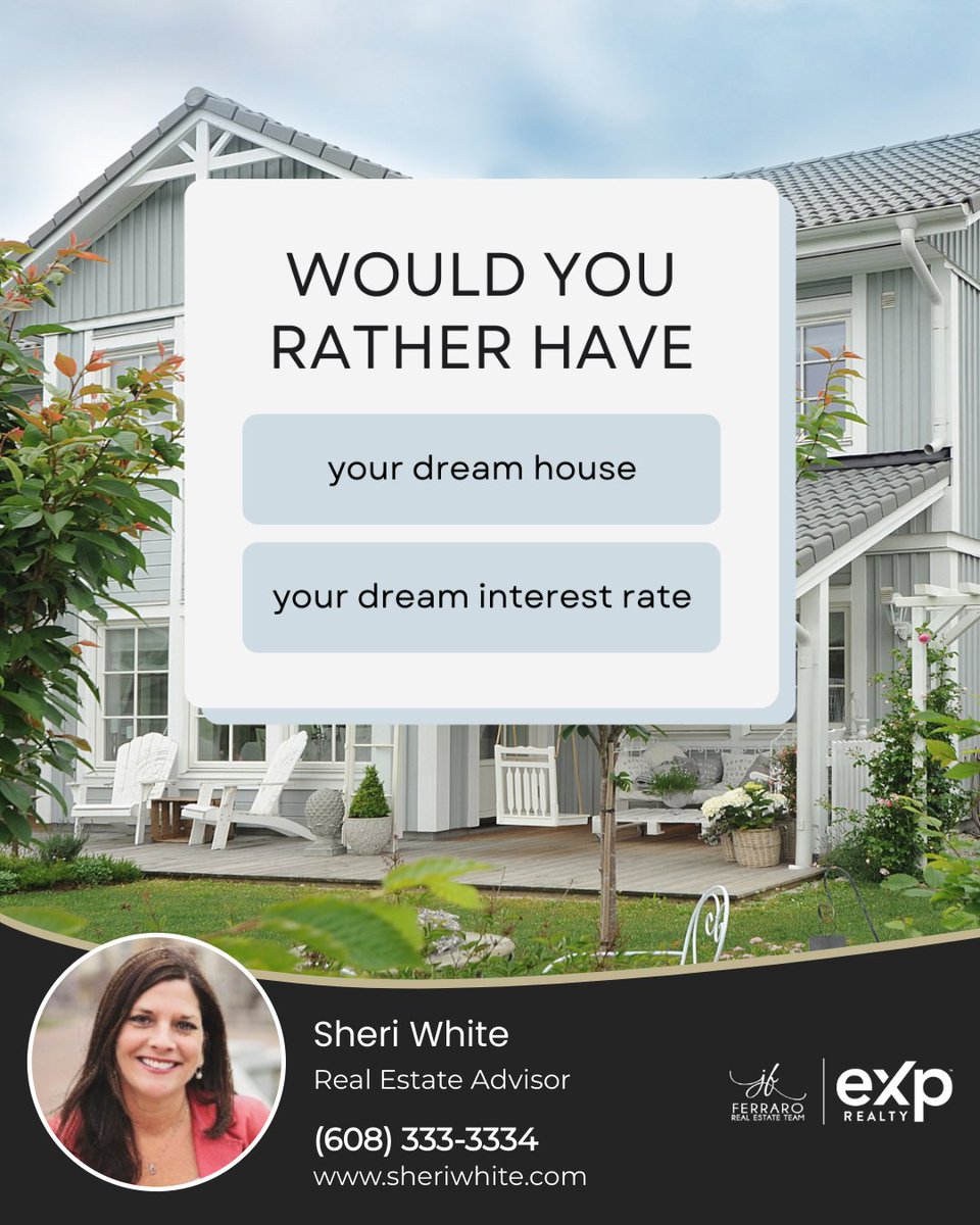 If faced with the choice of obtaining only one of the two, which would you prioritize: acquiring your dream home at current mortgage rates or purchasing a property that may not be your ideal choice, but with the interest rate you desire?

#homeinvestment #homeownership