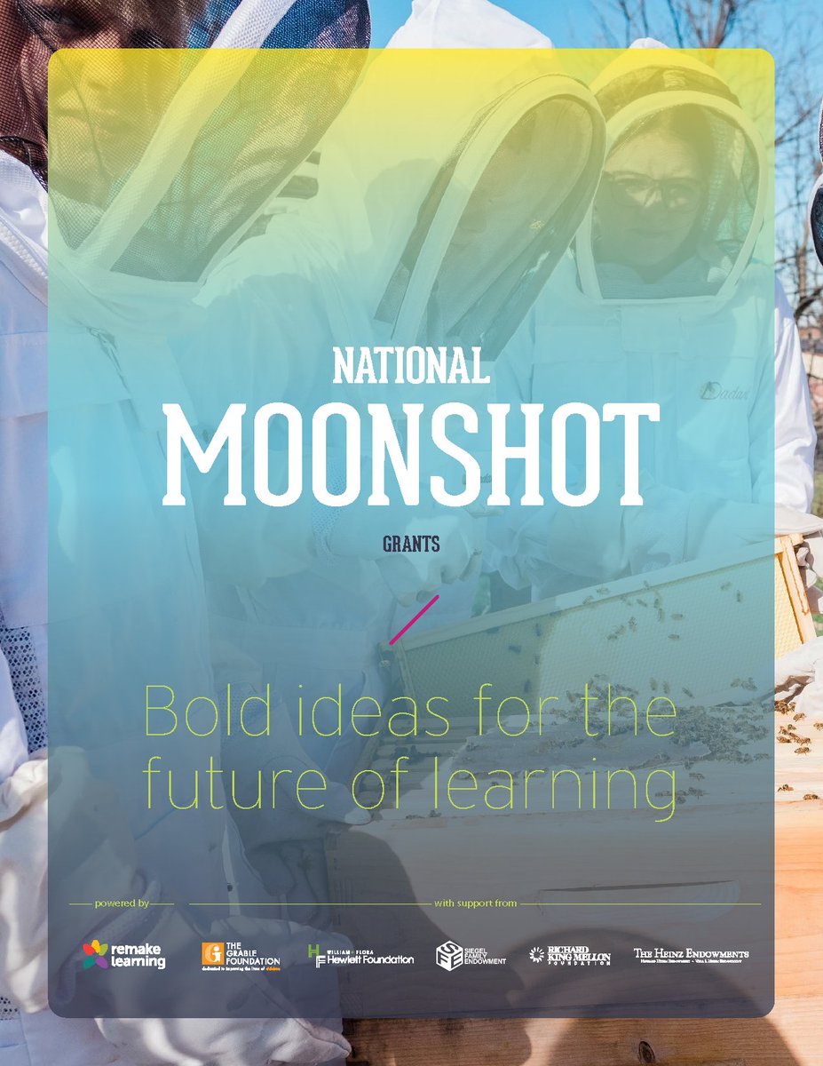 Announced at #ForgeFutures2024: national Moonshot grants from Remake Learning! Grants of up to $50,000 to realize a preferred future of learning ten to twenty years in the future. Awards will be made to applicants in southwestern PA, across the United States, and worldwide!