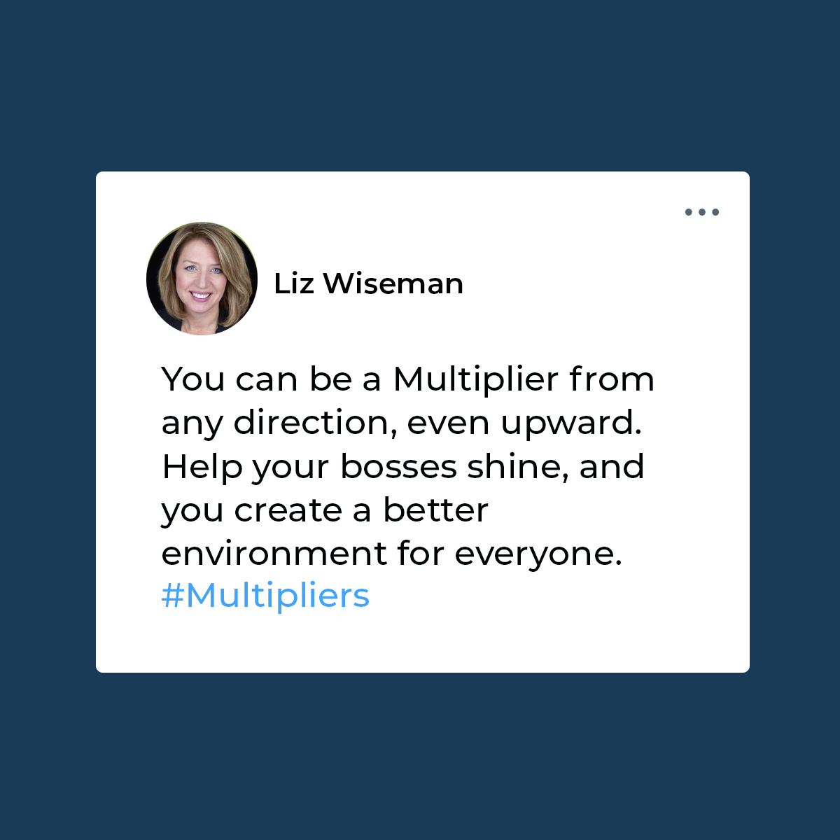 Being a Multiplier also means enhancing your bosses' strengths and helping them succeed. This approach improves your work environment and creates a positive loop of empowerment and recognition, boosting everyone's ability to innovate. #Multipliers