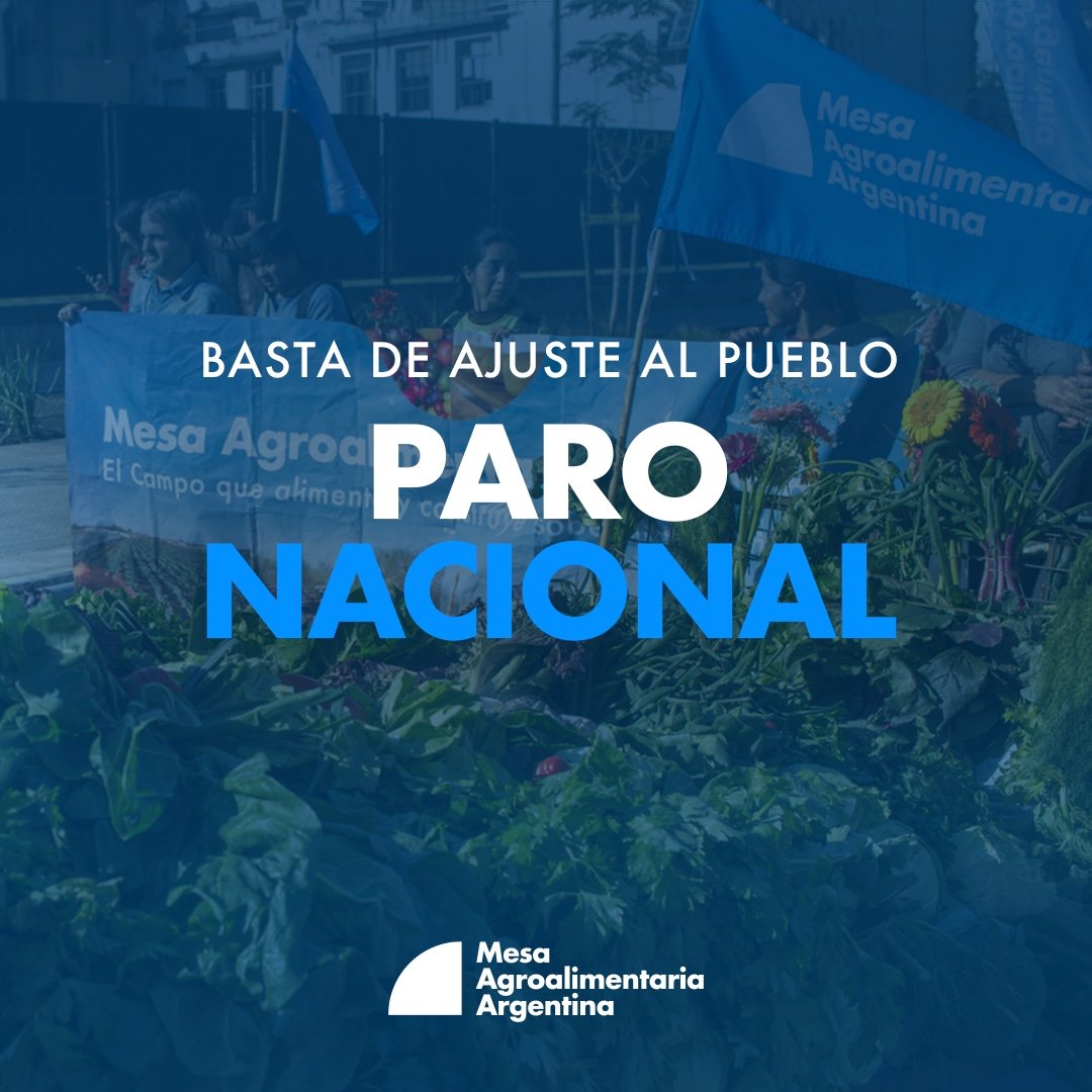 Fuerte adhesión al #ParoNacional en todo el país. Nos sumamos reclamando políticas públicas para nuestro sector, para el #campoquealimenta. Somos quienes producimos el 70% de la comida para tu familia.  Basta de perjudicar al pueblo trabajador💪🏼