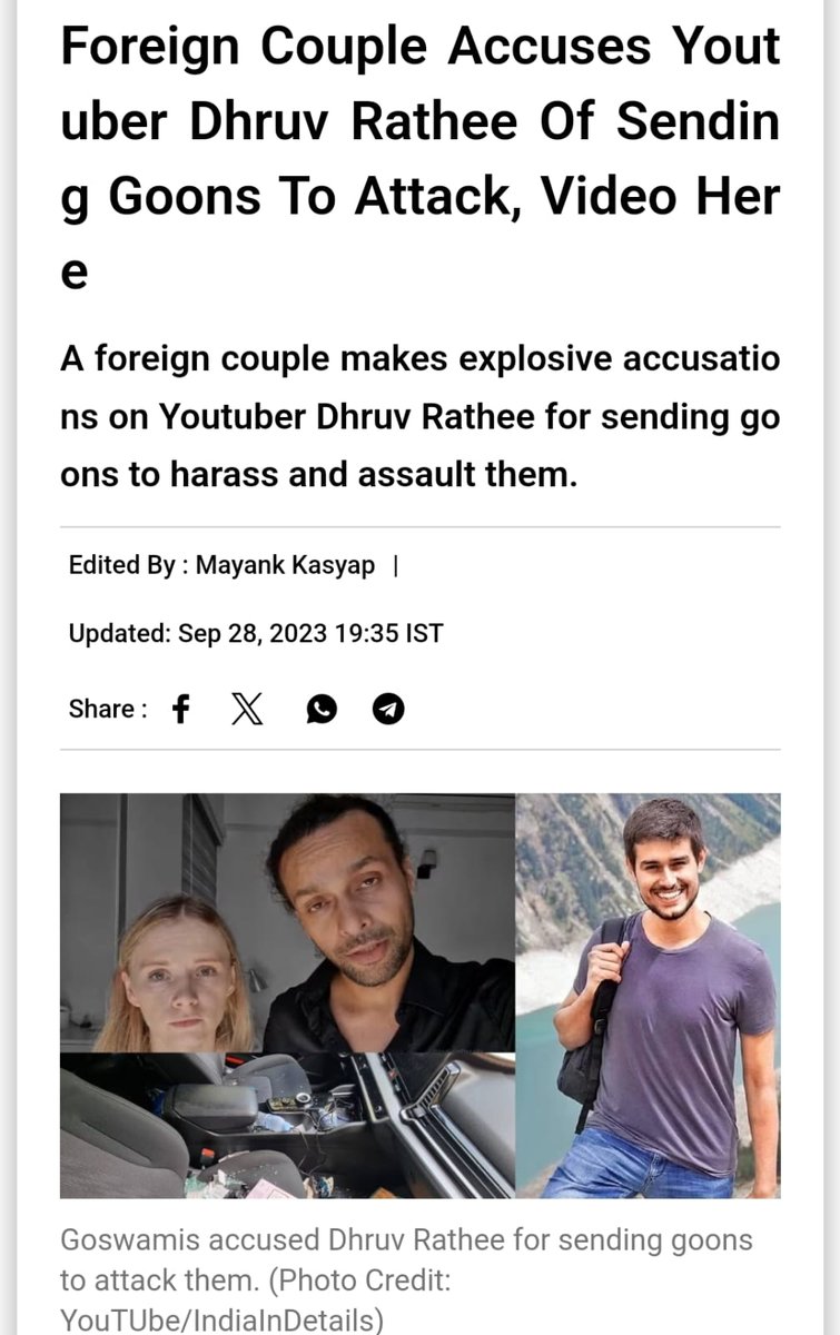 Last year Polish Youtuber Carolina Goswami was attacked after she made a video calling out lies in #DhurvRathee's laughable happiness Index video Now Instagrammer Bhupendra Jogi severely attacked after he made a reel mocking Rathee. Does Rathee, like LKFC have a gang of