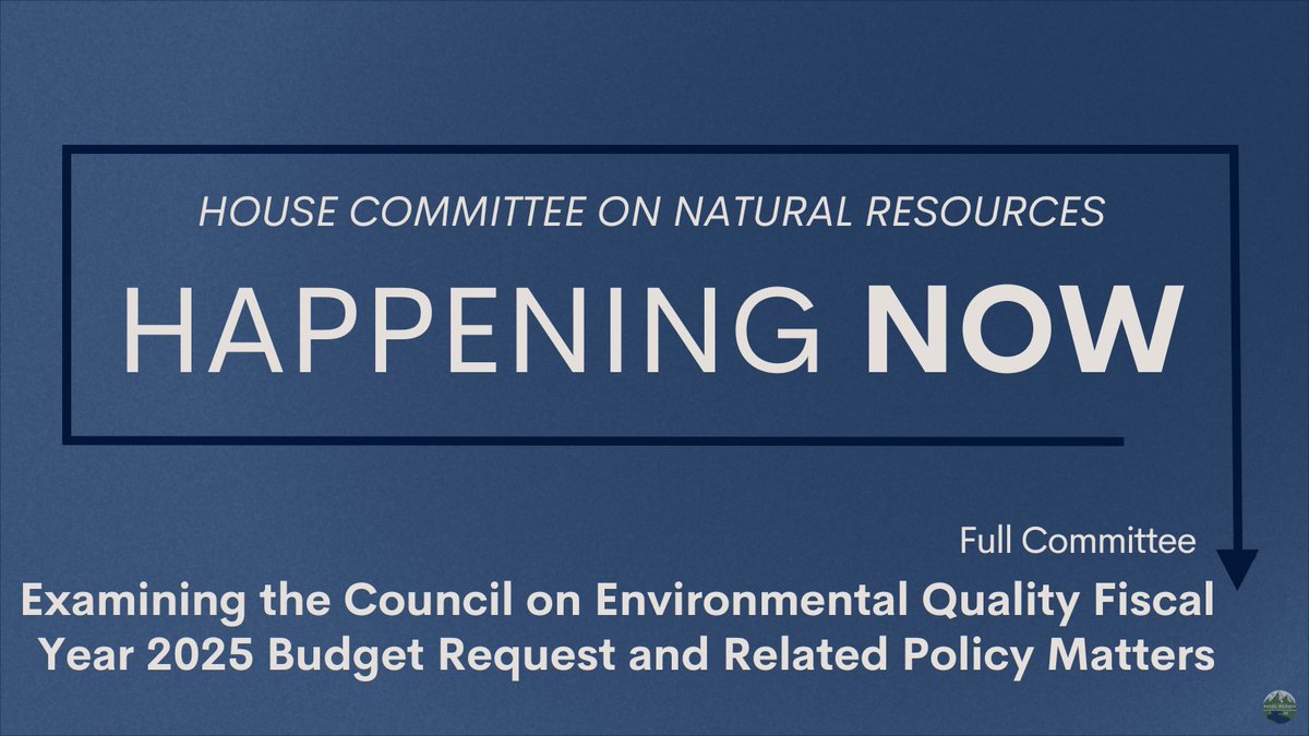 We’re holding a full committee hearing examining the Council on Environmental Quality Fiscal Year 2025 budget request and related policy matters. Tune in here➡️ bit.ly/3QFZbwC