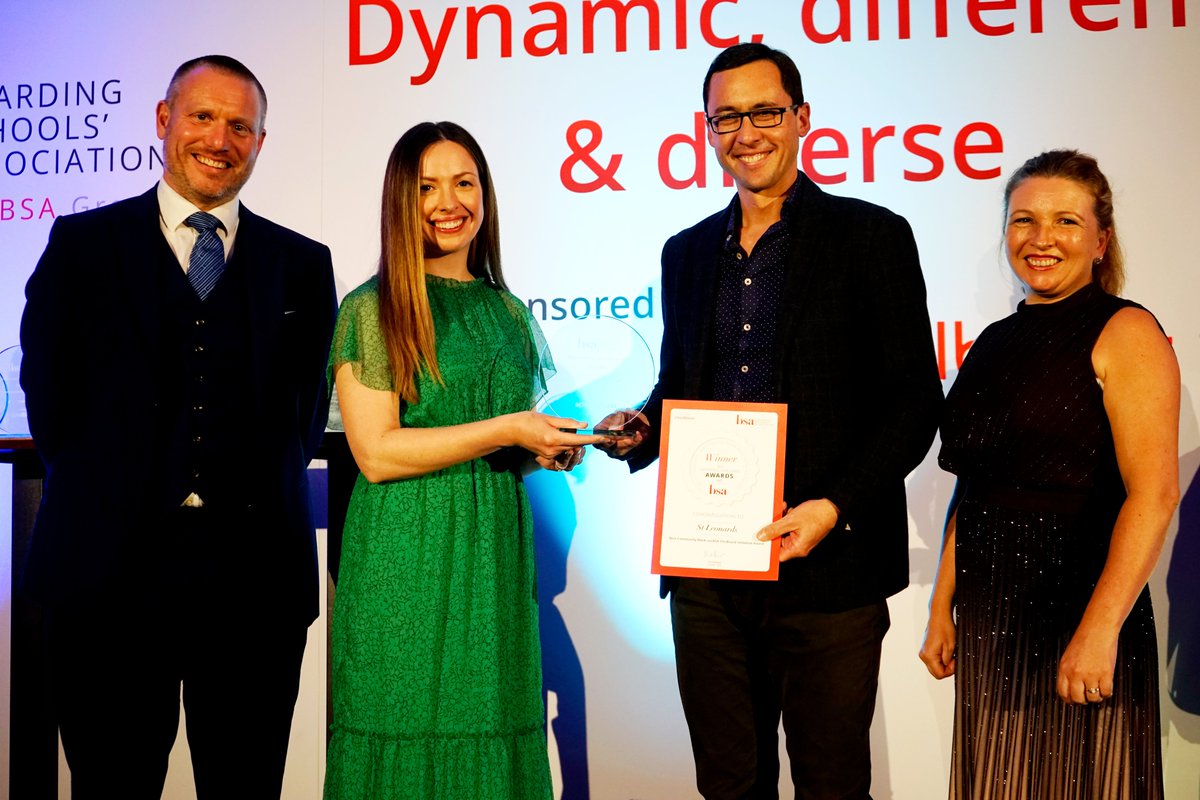 Head of St Leonards, Simon Brian, was delighted to accept the <a href="/BSAboarding/">BSA Boarding</a> 2024 Best Community Award. Mr Brian said “This award belongs entirely to the pupils, who generously and collaboratively share a passion for service in the wider community.” #stleonards #bsaaward