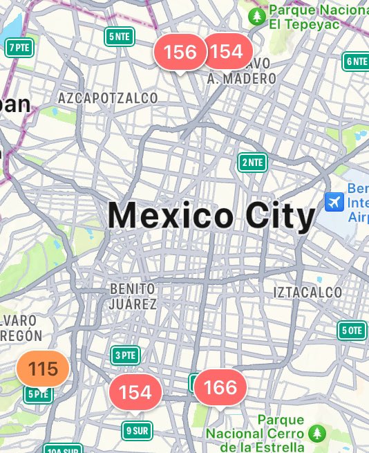Mexico City, Mexico is experiencing unhealthy air quality. To see what your air quality is like, download our free app. #mexicocity #mexico #airquality #airpollution iqair.com/us/air-quality…