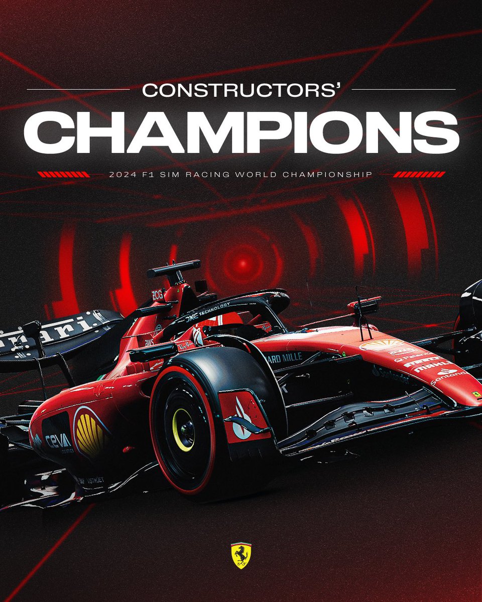 CAMPIONIII! 🤩🏆 Congratulations to the entire team for this incredible achievement. We’re the 2024 #F1SimRacing constructor champions 👏🎉 #FerrariEsports #F1Esports