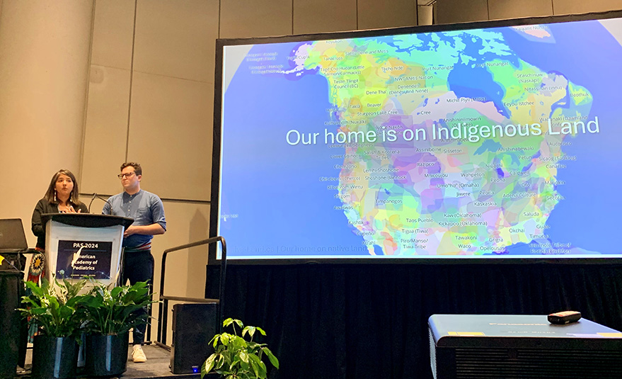 The impact of trauma & cruelty continues to affect Indigenous groups, said Dr. @rjpgiroux, pediatrician at St. Michael's Hospital, at an @AmerAcadPeds panel. Panelists spoke on the importance of understanding, allyship & actionable steps by clinicians. publications.aap.org/aapnews/news/2…