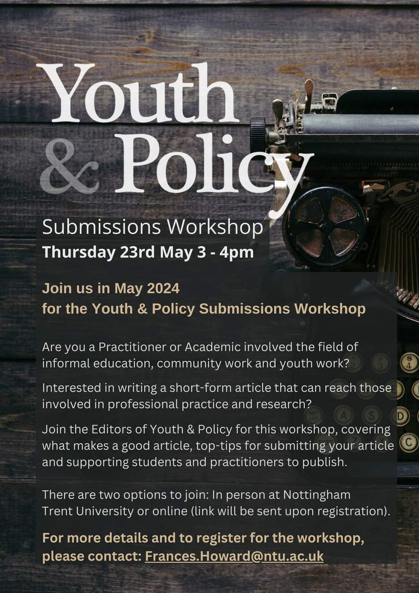 Join us for the Youth & Policy Submission Workshop Thursday 23rd May 3-4pm 👇