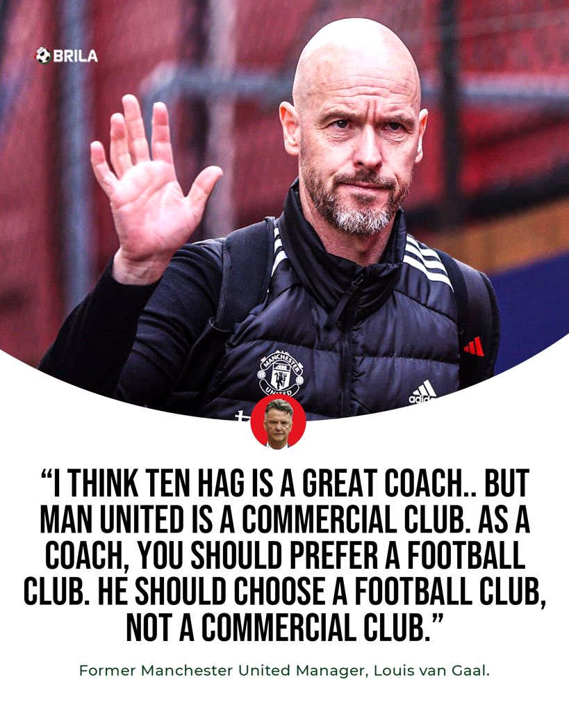 Safe to say Louis Van Gaal warned Ten Hag about taking up the role of Manchester United head coach. Ten Hag managerial career at Manchester United; 678 days 110 matches 65 wins 15 draws 30 losses Is Ten Hag doing a great job at Man United?🤔