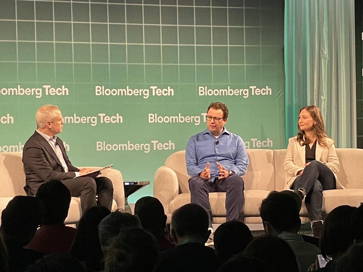 Dario and Daniela Amodei in conversation w @BradStone at #bloombergtech …