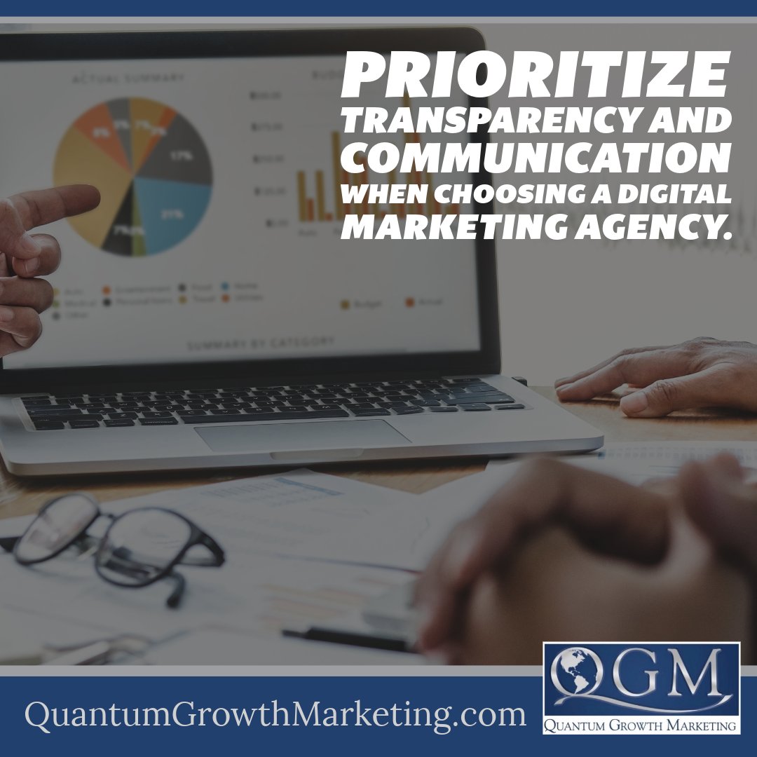 📈 Prioritize transparency and communication when choosing a digital marketing agency. Your Digital Marketing Agency: quantumgrowthmarketing.com You should have access to your campaigns' progress and performance reports whenever you like. #TransparencyMatters…