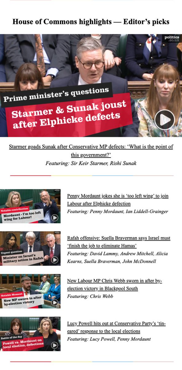 Our ‘Sunday Spotlight’ newsletter has gone out, featuring @Josh_Self_, @CIPR_CEO, @friends_earth's Miriam Turner, @Saffron_Policy and @kirstenoswald

🔦📰 That, plus a round-up of the week's key moments from the House of Commons 📰🔦

Free sign-up here: politics.co.uk/subscribe/✅