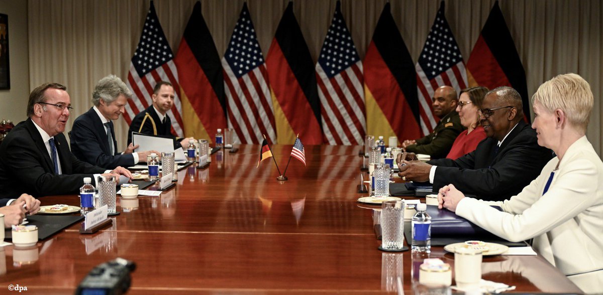 The U.S. and Germany share not only values, but also responsibilities, Defense Minister Pistorius told @SecDef Austin today. We've significantly increased our investments in defense and are increasingly engaged in the Indo-Pacific to promote peace and security. #IPD24