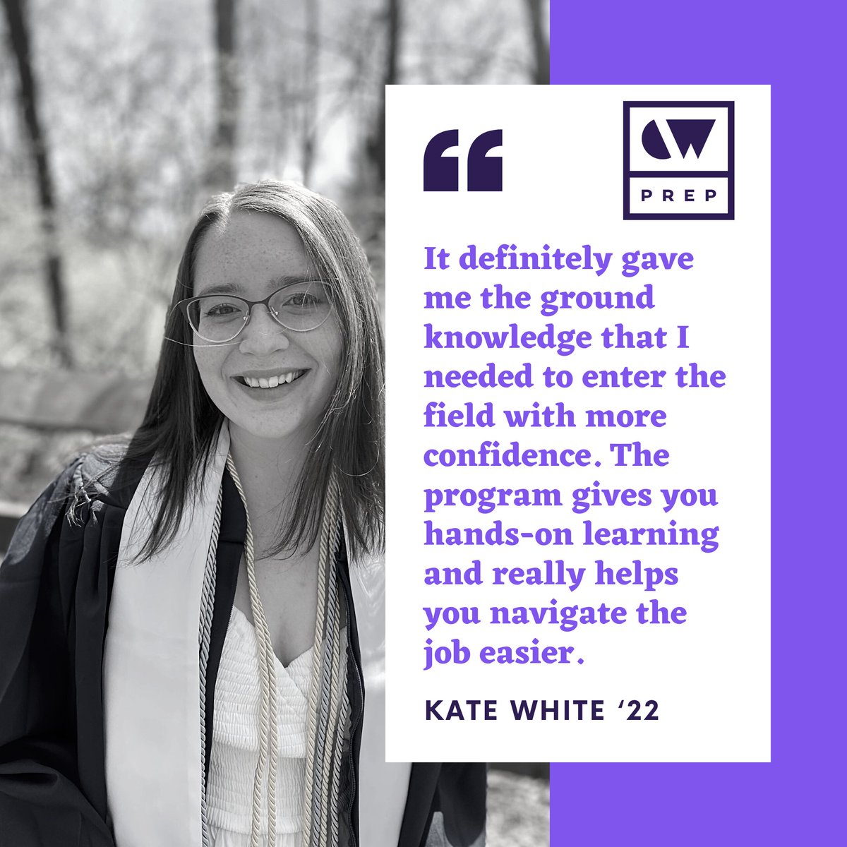 How did #CWPREP prepare you for your career in #ChildWelfare? 🤔 Here's what Kate had to say! Our students receive 4 semesters of FREE tuition, a stipend each semester, and priority job placement with DCBS. 💼 Learn more today: bit.ly/3Qcg3LA