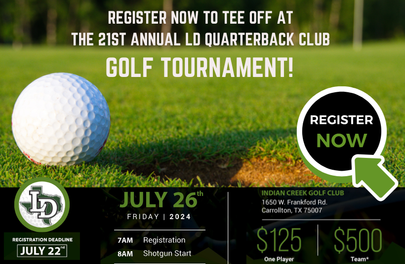 Calling all golfers (and wanna-be golfers)! It's time to tee off and support our Falcons, enjoying a day of golfing, fundraising, and making a difference in our community. Register today at rb.gy/7g9s5q #LakeDallasQuarterbackClub #GolfTournament #SupportTheFalcons