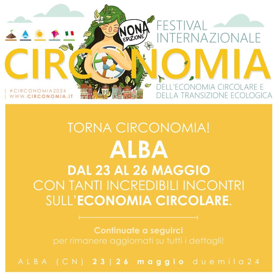 Riparte @circonomia, il Festival dell'economia circolare e della transizione ecologica di cui siamo sponsor! Vi aspettiamo dal 23 al 26 maggio ad Alba con un format rinnovato e un calendario ricco di appuntamenti.
#circonomia2024 #economiacircolare #TransizioneEcologica