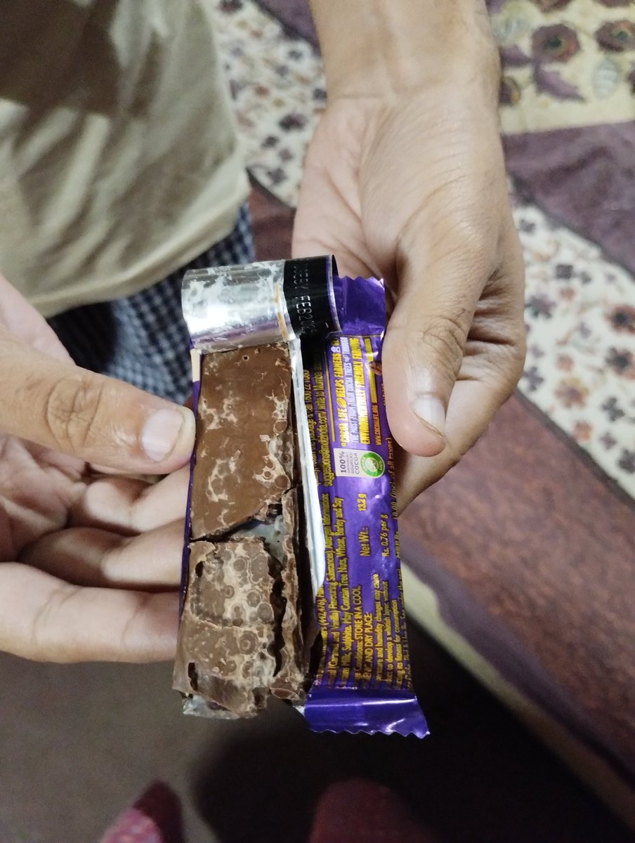 Today I bought Dairy milk ..  when I opened it .. look The chocolate is full of fungus...  #chocolate #Dairymilk