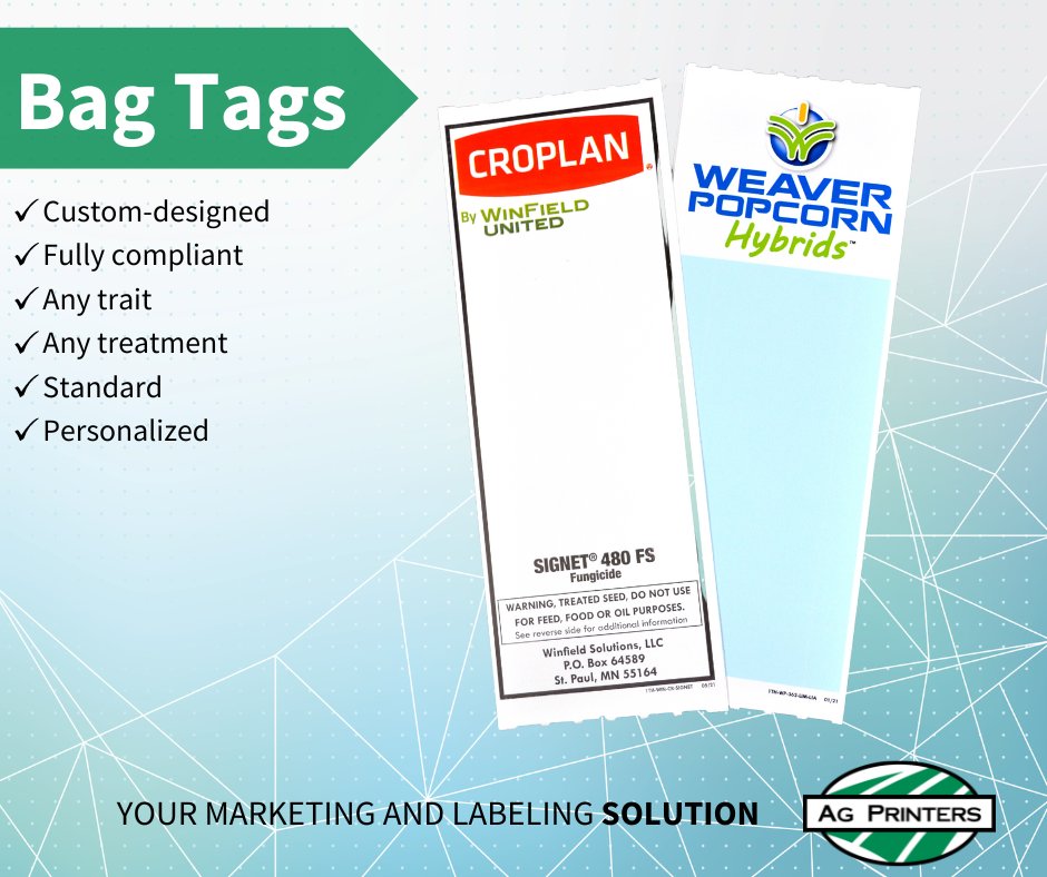 Our all-in-one thermal bag tags are customizable, compact, and designed for maximum efficiency. To learn more, click the link below!

bit.ly/3PXTNVF

#AgPrinters #ThermalBagTags #AgBusiness