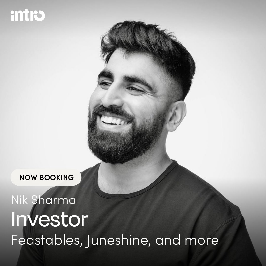 Your favorite DTC investor is now on Intro! Schedule a call with @mrsharma if you want advice on: ✔️ Scaling a DTC business ✔️ Consumer packaged goods ✔️ E-commerce best practices ✔️ ... and more Book me on Intro: intro.co/marketplace?so…